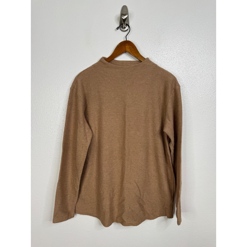 Lands' End Tan Mock Neck Sweater Size Medium